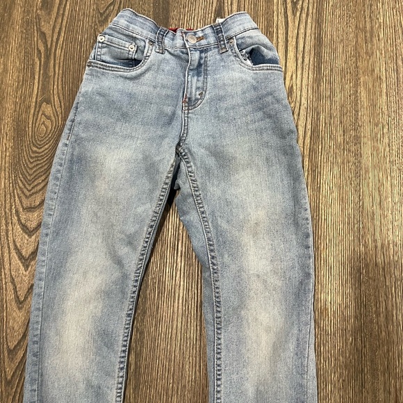 Levis Jeans Boys Straight Leg Mid Rise Light Wash Cotton Denim Blue Size 12 - Picture 3 of 9